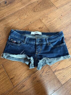 Hollister Indigo Denim Frayed Cutoff Shorts